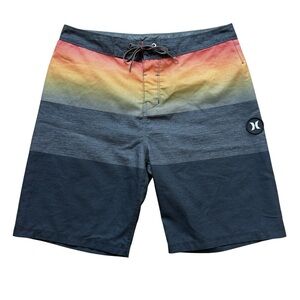 Hurley Men's 9” Valley Sunset Striped Board Shorts Size 30 Multicolor Beachwear